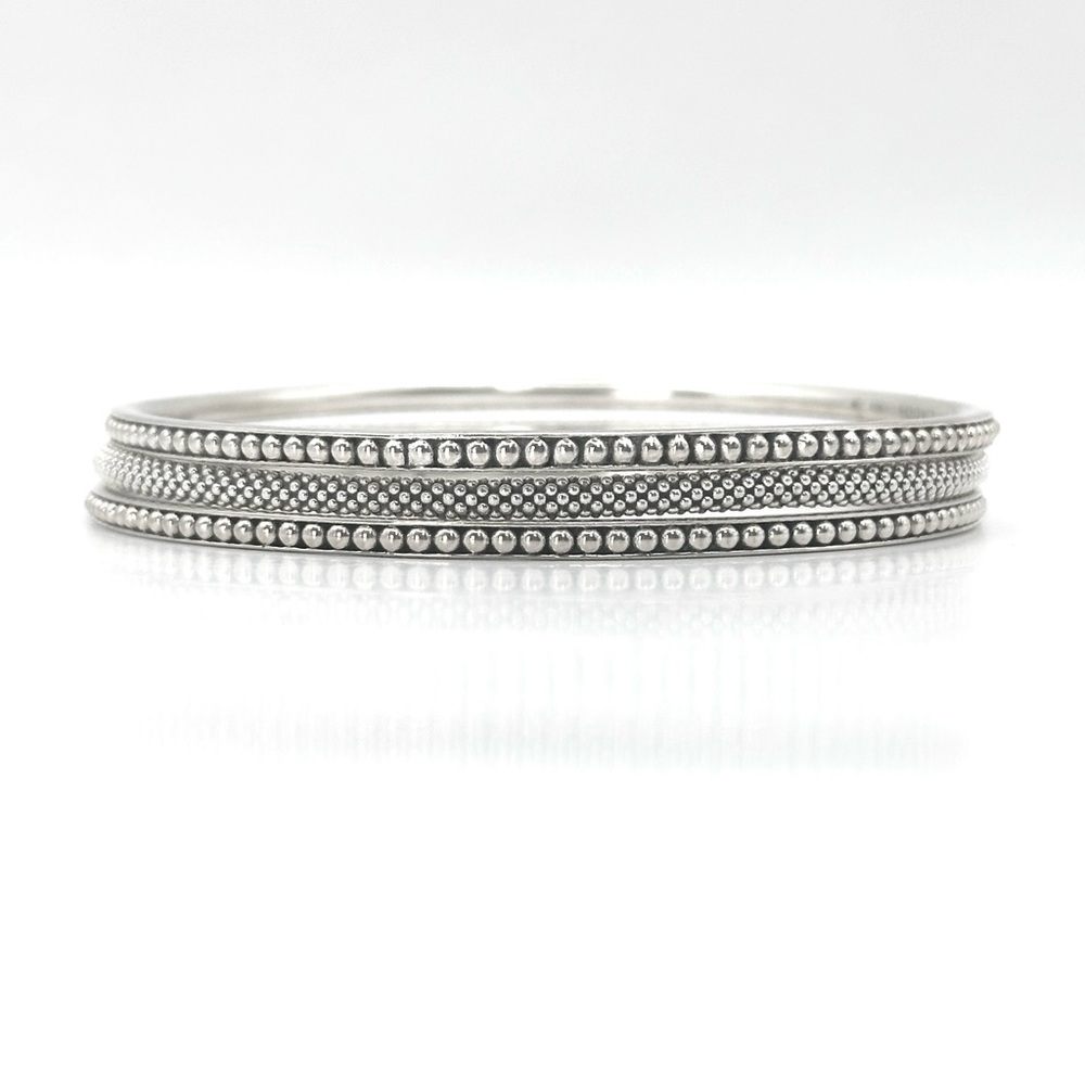 Lagos 3 Sterling Silver Bangle Bracelet Set